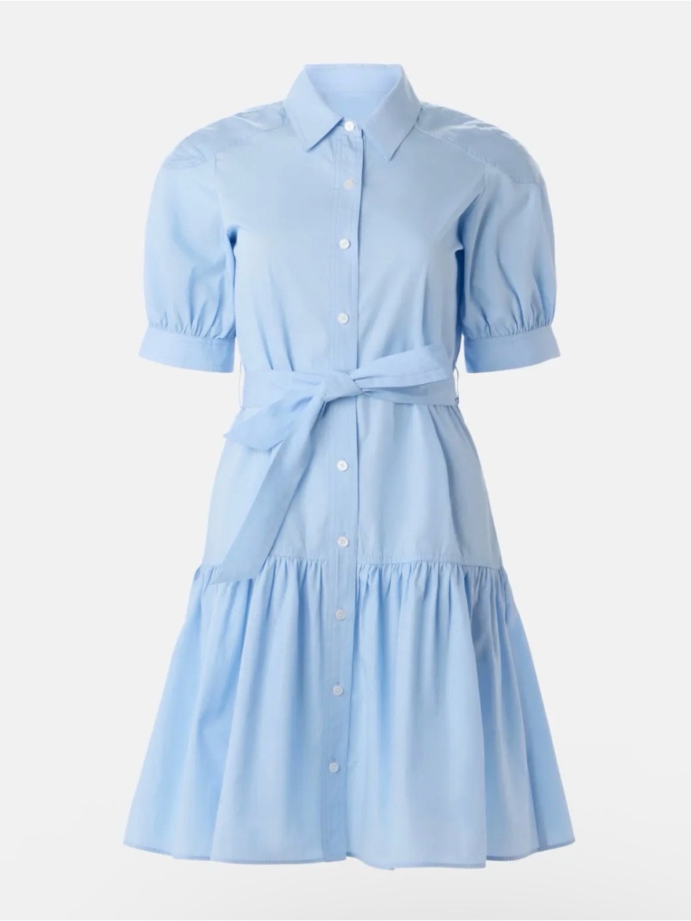 Derek Lam 10 Crosby Luma Tie-Waist Shirt Dress Light Blue Cotton *flaw - Picture 2 of 4